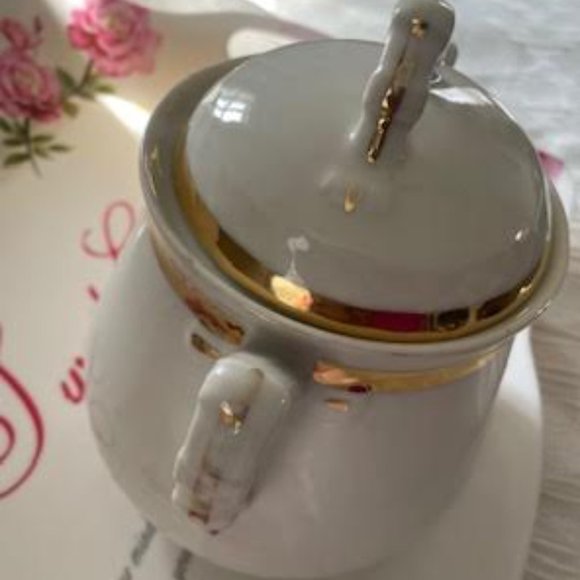 Beautiful Tea Set, French Limoges Teapot, Sugar & Cream Jug, Vintage Teaware - Picture 4 of 15